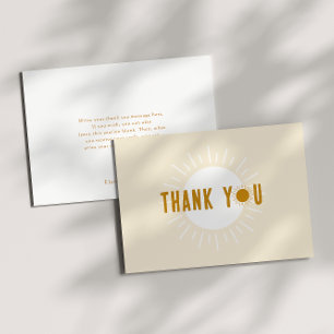 Minimalist Boho Sunshine Flat Baby Shower Thank You Card