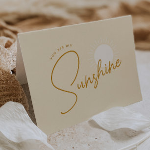 Minimalist Boho Sunshine Folded Baby Shower Thank You Card