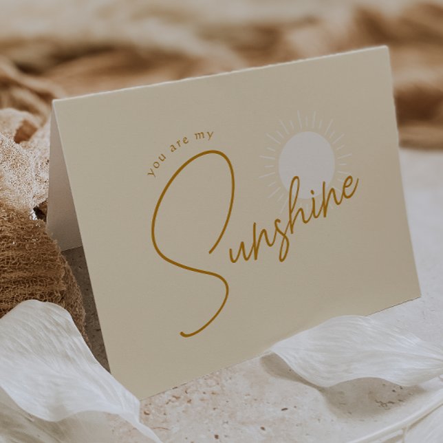 Minimalist Boho Sunshine Folded Baby Shower Thank You Card (Creator Uploaded)