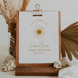 Minimalist Boho Sunshine Welcome Baby Shower Sign