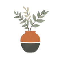 Minimalist Boho Terracotta Vase Botanical Leaves T