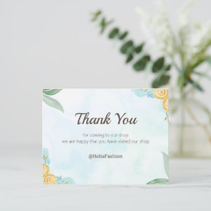 Minimalist Boho Thank You Postcard