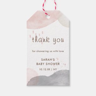 Minimalist Boho Watercolor Abstract Baby Shower Gift Tags