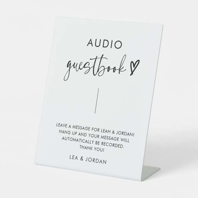 Minimalist Boho Wedding Audio Guestbook Sign (Front)