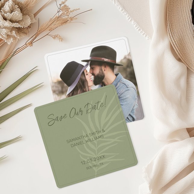 Minimalist Boho Wedding Photo Save The Date (Boho Save the Date Cards)