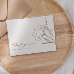 Minimalist Boho Wedding Thank You Card Flat HADLEY<br><div class="desc">A modern minimalist wedding flat thank you card with terracotta boho botanical flower design. Matching items available including wedding invitation,  wedding save the date and more.</div>
