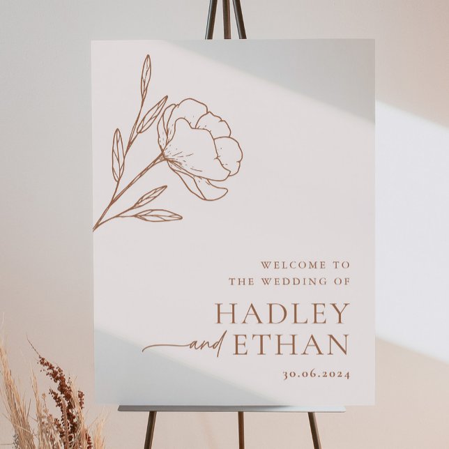 Minimalist Boho Wedding Welcome Sign Poster Flower (Creator Uploaded)