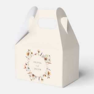 Minimalist Boho Wildflower Floral Wedding Favour Box