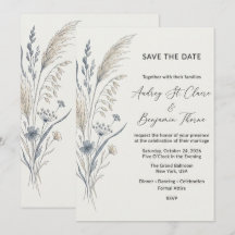Minimalist Boho Wildflower Wedding Invitation