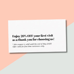 Minimalist Bold Black White Bold Salon Coupon