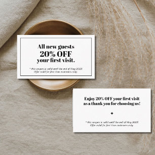 Minimalist Bold Black White Salon Coupon