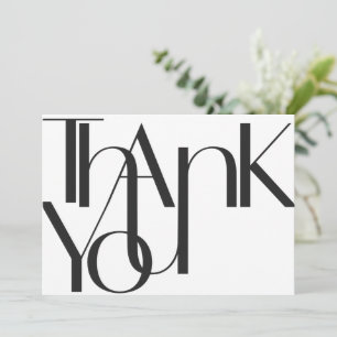 Minimalist Bold Black White Thank You Card
