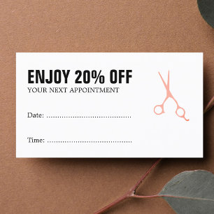 Minimalist Bold BlackWhite Hair Appointment Coupon