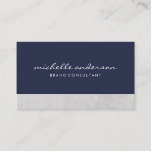 Minimalist Bold Blue Cursive Text Business Card