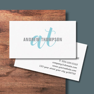 Minimalist Bold Blue Grey White Consultant Business Card
