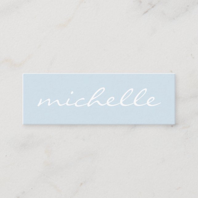 Minimalist Bold Cursive Text Mini Business Card (Front)