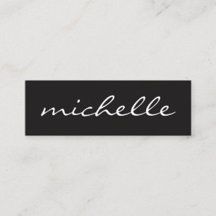 Minimalist Bold Cursive Text Mini Business Card