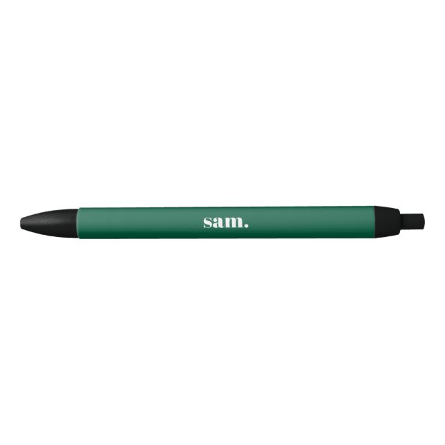 Minimalist bold custom text green black ink pen (Front)