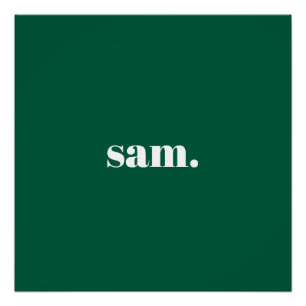Minimalist bold custom text green poster