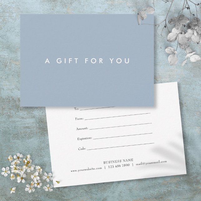 Minimalist Bold Dusty Blue Gift Certificate (Minimalist Bold Dusty Blue Gift Certificate)