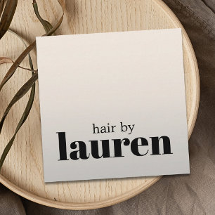 Minimalist Bold Faux Silver Black Hair Salon Square Business Card