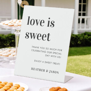 Minimalist Bold Love Is Sweet Dessert Sign