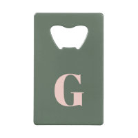Minimalist Bold Monogram in Spruce Green and Pink