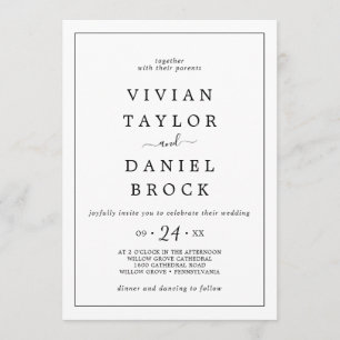 Minimalist Bold Names Wedding Invitation