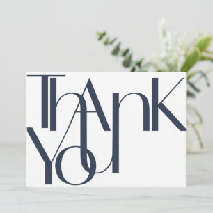 Minimalist Bold Navy Rose Thank You Card