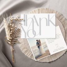 Minimalist Bold Photo light Grey Thank You Card