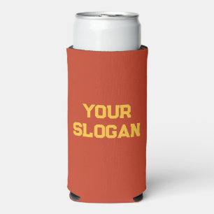 Minimalist Bold Red and Yellow Colours Personalise Seltzer Can Cooler