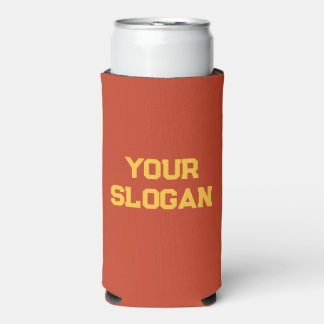 Minimalist Bold Red and Yellow Colours Personalise Seltzer Can Cooler