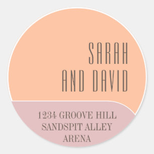 Minimalist Bold Shapes Peach Wedding Classic Round Sticker
