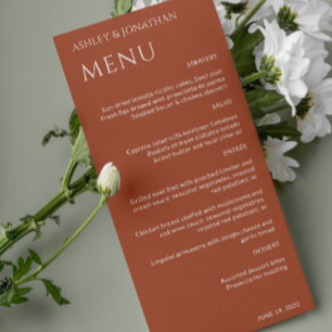 Minimalist Bold Text Highlights Wedding Menu