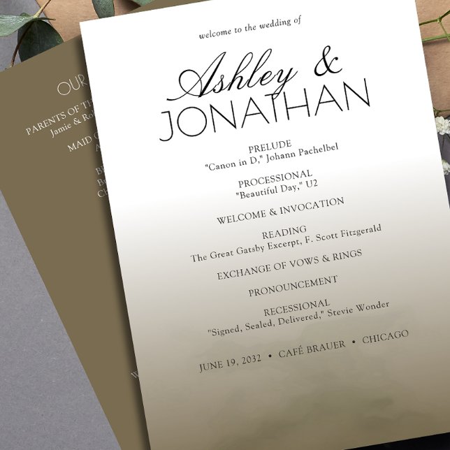 Minimalist Bold Text Highlights Wedding Program (Creator Uploaded)