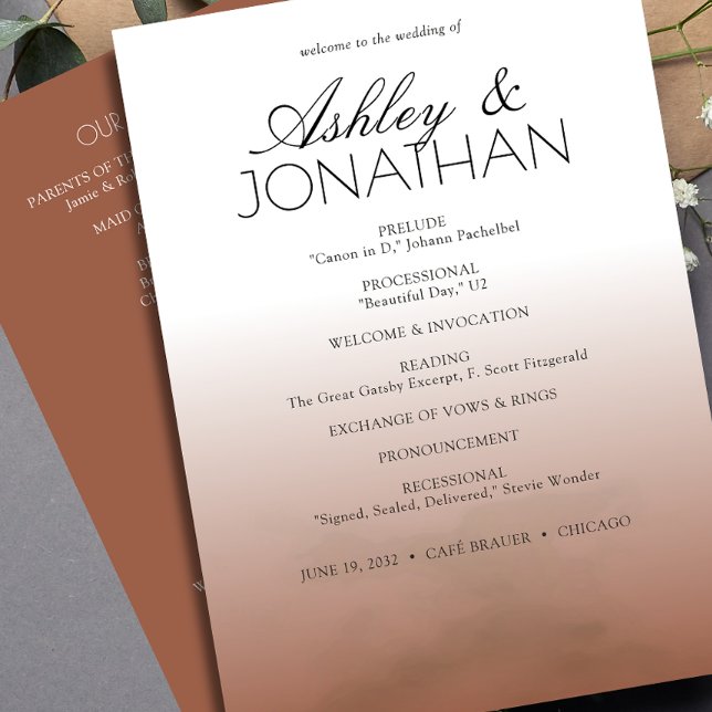 Minimalist Bold Text Highlights Wedding Program (Creator Uploaded)