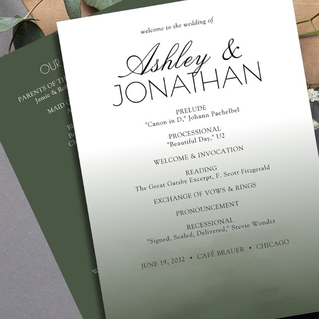 Minimalist Bold Text Highlights Wedding Program (Creator Uploaded)