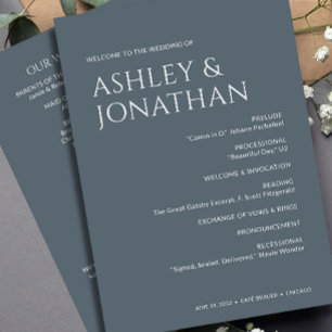 Minimalist Bold Text Highlights Wedding Program