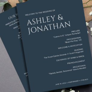 Minimalist Bold Text Highlights Wedding Program