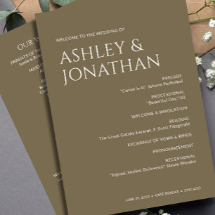 Minimalist Bold Text Highlights Wedding Program
