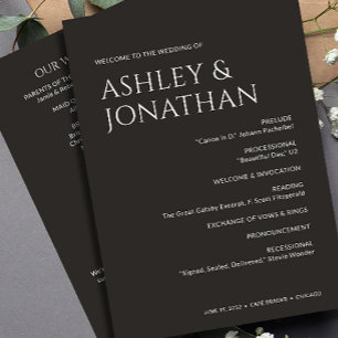 Minimalist Bold Text Highlights Wedding Program