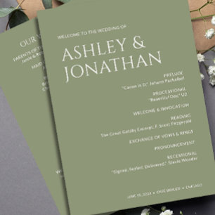 Minimalist Bold Text Highlights Wedding Program