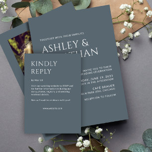 Minimalist Bold Text Highlights Wedding RSVP Card