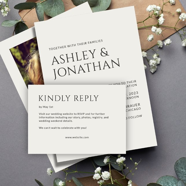 Minimalist Bold Text Highlights Wedding RSVP Card (Creator Uploaded)