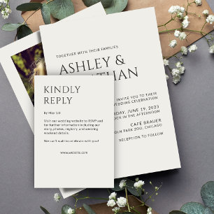 Minimalist Bold Text Highlights Wedding RSVP Card