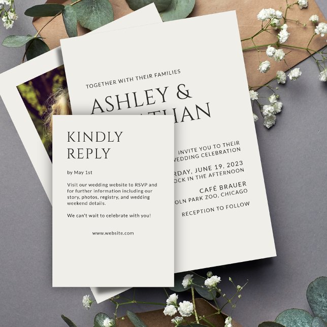 Minimalist Bold Text Highlights Wedding RSVP Card (Creator Uploaded)