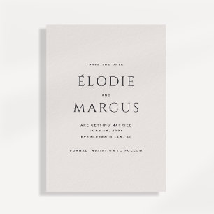 Minimalist Bold Typography Modern Save the Date Ca Invitation