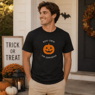 Minimalist Boo Crew – Halloween Personalised T-Shirt