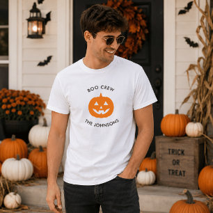 Minimalist Boo Crew – Halloween Personalised T-Shirt