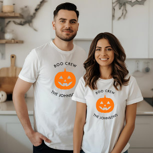 Minimalist Boo Crew  – Halloween Personalised T-Shirt